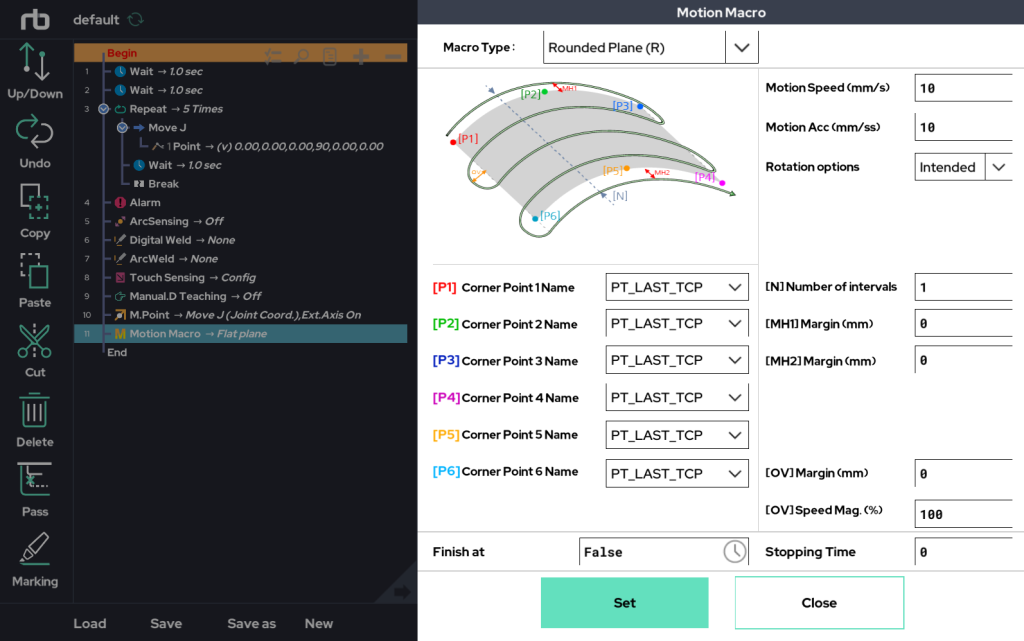 Surface-treatment automation functions